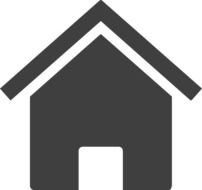 black house as icon at white background
