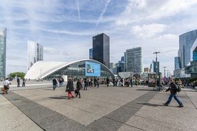 modern architecture in la defense district in paris