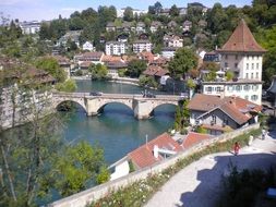 panoramic view of the old town in bern