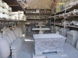 ceramic vases in a pottery workshop