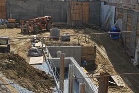 panoramic view of the construction site under the bright sun