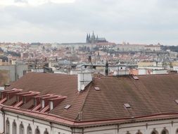 View of the city roofs of Prague