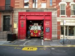 Car in fire department