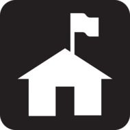 symbol with house and flag