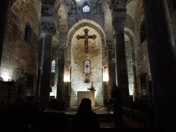 vintage interior of the church in Palermo