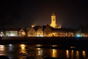 panoramic view of the night city in germany