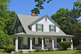 Village country mansion green garden