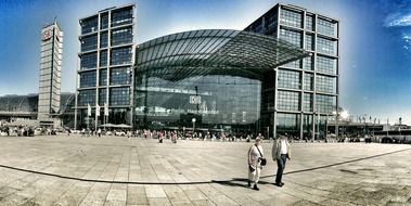 Glass facade of Berlin central station