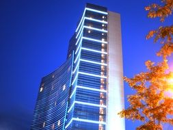 building hotel in the evening