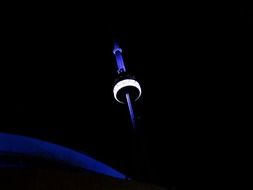 Picture of lighting tower at night