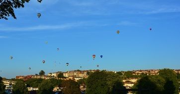 Lots of balloons in the skies of Britain, bristol, england