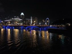 Lights near the water in Singapore