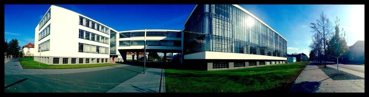 Modern building architecture bauhaus Panorama
