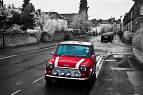 red car mini cooper