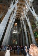 tourists in Sagrada Família, Barcelona