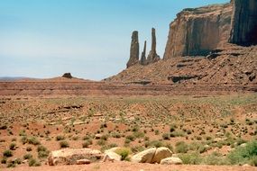 landscape of sandstone monument valley