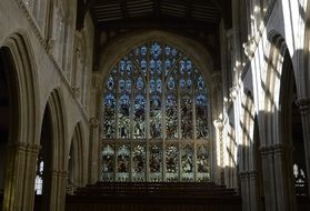 stained-glass window in a christian church