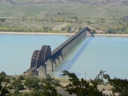 large road bridge over a river in South Dakota