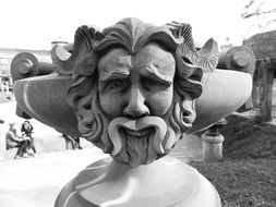 stone figure like a flower bowl