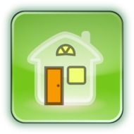 image of a house on a green button