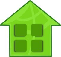 icon of a green house