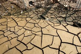 cracked dry mud in the sun