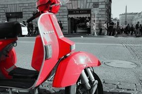 red vespa scooter