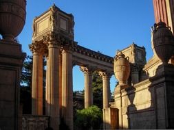A construction with columns in a park in San Francisco