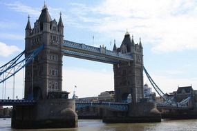 tower bridge across thames river at sky, uk, england, london