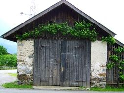 old stone white house