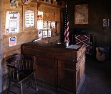 interior of an old sheriff office