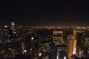 buildings at night new york city