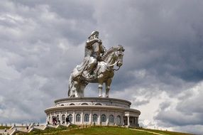 huge monument to Genghis Khan in mongolia