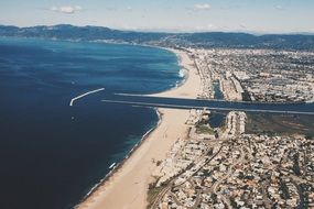 top view of the marina del rey coast in california