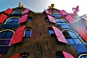 pink shutters windows