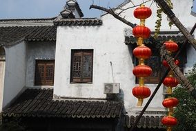 white lantern houses