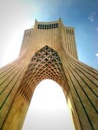 Bottom view of the arch in Tehran