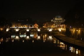 vatican night with the lights