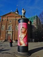 pillar with advertisement in Dusseldorf, Germany