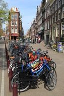 bicycles on the street of Amsterdam, Netherlands