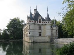 distant view of the castle on the Loire River