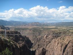 royal gorge bridge in park, mountain landscape, usa, colorado