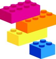 bright lego building blocks