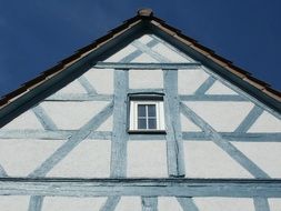 blue pediment house
