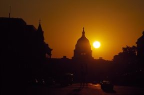 capitol building at sunset