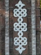 tiles with arabic pattern on stone wall, turkey, antalya
