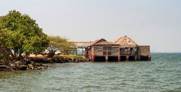 restaurant at maracaibo lake, venezuela