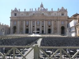 square in front of st peter's cathedral in vatican, italy, rome