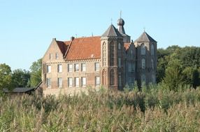 Landscape of castle in countryside