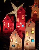 wooden houses at the christmas market